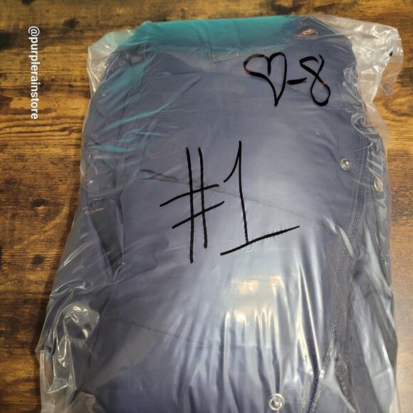 GAP Kids Down Puffer Coat M Faux Fur Trim Hood Navy Outdoor Winter Sledding - Picture 13 of 13